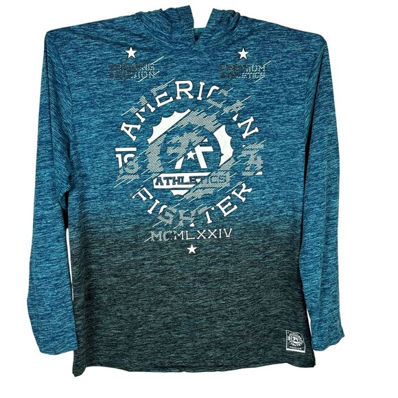American Fighter Maryland Long Sleeve Hooded Shirt Size 4XL Blue/Black - Picture 1 of 6